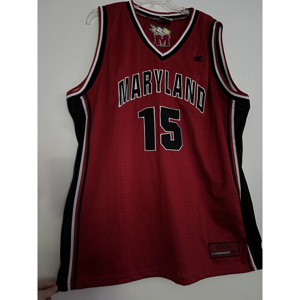 Maryland Terrapins #15  Colosseum NCAA Basketball Jersey Mens 2XL Sewn Numbers